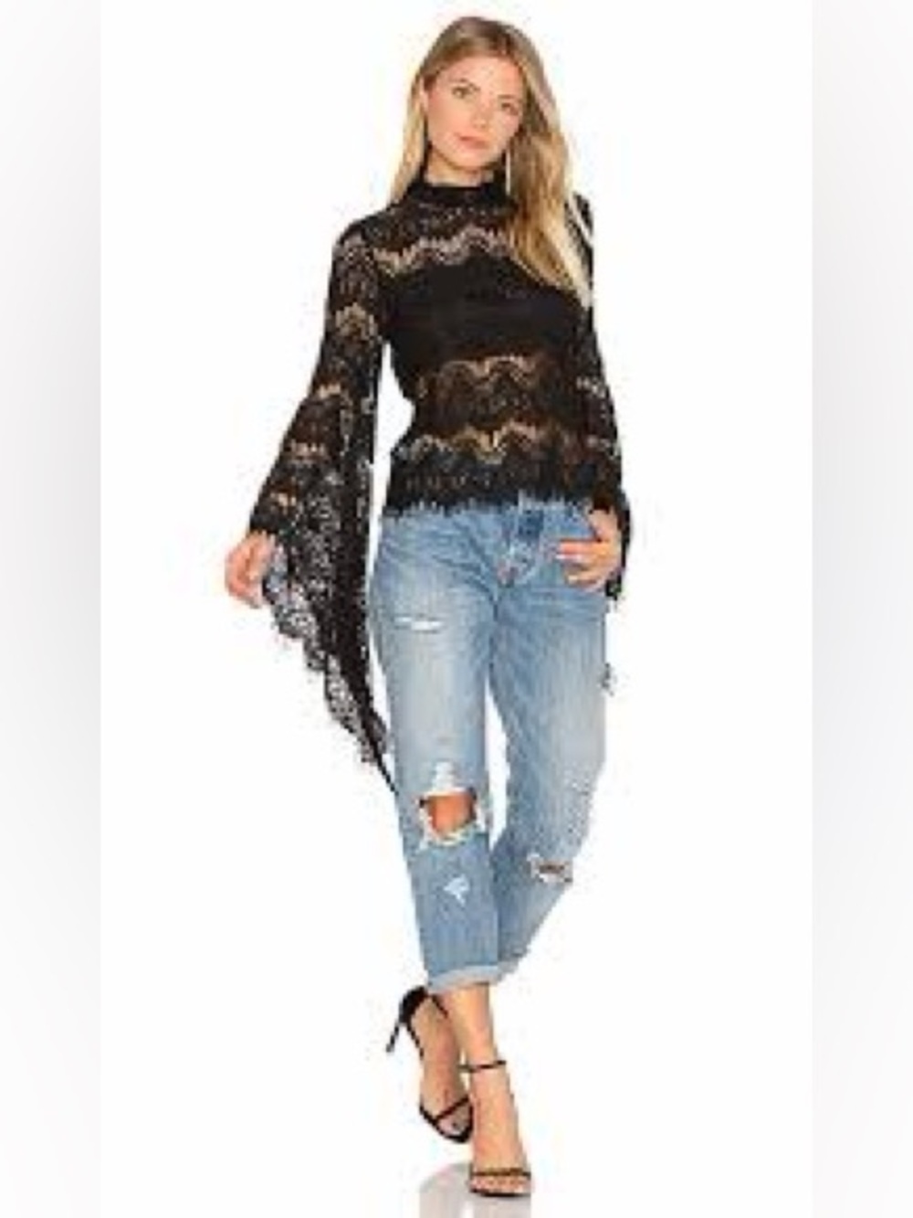 MINKPINK Drama Queen Top in Black size M nwot